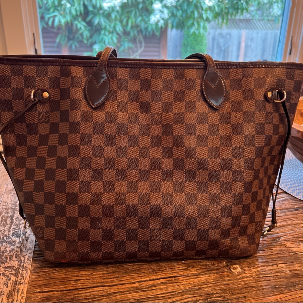 Louis Vuitton Brown Neverfull MM Leather Tote